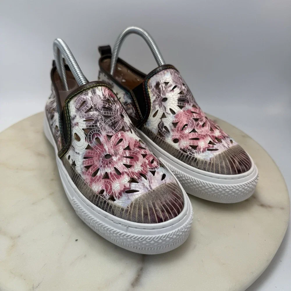 L'Artiste Spring Step Denofeden Loafer Sneaker Floral Cutout Women's EU 39/US 8
